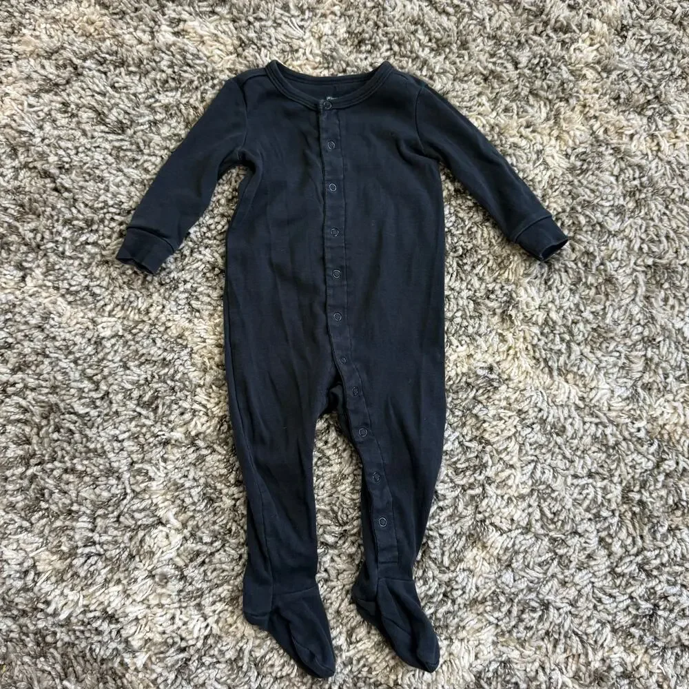 Primary Black Snap Up Sleeper Playsuit One Piece Outfit Footie Baby 6-9 Months